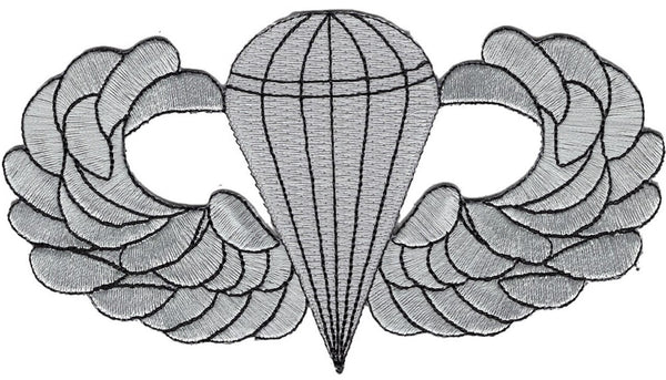 Airborne Basic Jump Wings Badge 5 inch Patch - HATNPATCH