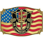 ARMY SPECIAL FORCES DE OPPRESSO LIBER - Cast Belt Buckle - HATNPATCH
