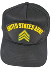 UNITED STATES ARMY SERGEANT HAT - BLACK - Veteran Owned Business - HATNPATCH