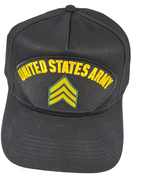 UNITED STATES ARMY SERGEANT HAT - BLACK - Veteran Owned Business - HATNPATCH