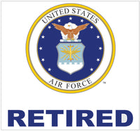 U.S. AIR FORCE RETIRED 4" ROUND DECAL - HATNPATCH