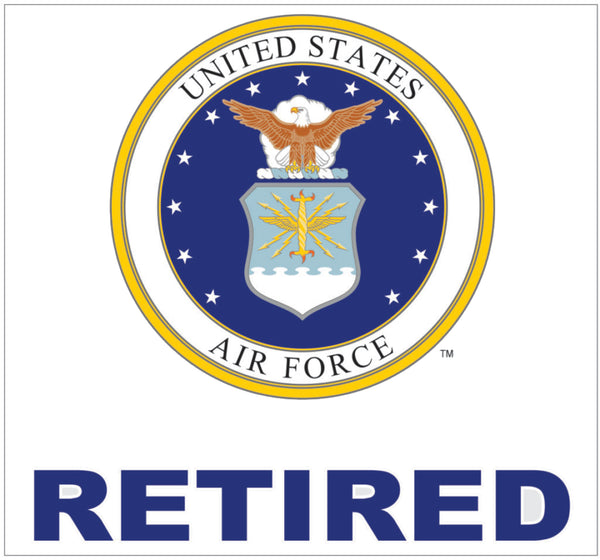 U.S. AIR FORCE RETIRED 4" ROUND DECAL - HATNPATCH