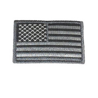 GREY GRAY AMERICAN US UNITED STATES FLAG PATCH HOOK AND LOOP BACKING - HATNPATCH