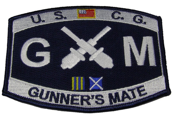 USCG COAST GUARD GUNNER'S MATE GM RATING MOS PATCH VETERAN CROSSED CANNONS - HATNPATCH