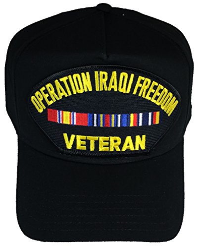 OPERATION IRAQI FREEDOM VETERAN WITH GWOT RIBBON HAT - BLACK - Veteran Owned Business - HATNPATCH