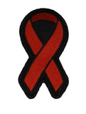 RED RIBBON FOR AIDS SUBSTANCE ABUSE VASCULITIS AWARENESS PATCH - HATNPATCH
