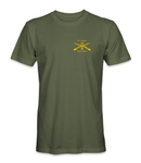 US Army 11B Crossed Rifles Infantry T-Shirt (Gold Letters) V2-A - HATNPATCH