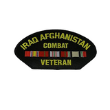 IRAQ AFGHANISTAN COMBAT VETERAN WITH RIBBONS JACKET PATCH - HATNPATCH