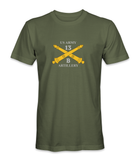 US Army 13B Crossed Cannons Artillery T-Shirt (Silver Letters) V1 - HATNPATCH