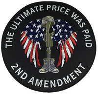 LARGE ULTIMATE PRICE WAS PAID 2ND AMENDMENT W/ WINGS COMBAT CROSS BACK PATCH - HATNPATCH