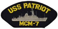 USS PATRIOT MCM-7 SHIP PATCH - GREAT COLOR - Veteran Owned Business - HATNPATCH