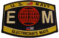 USN NAVY EM ELECTRICIAN'S MATE MOS RATING PATCH SAILOR VETERAN - HATNPATCH