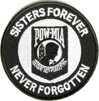 SISTERS FOREVER POW MIA NEVER FORGOTTEN ROUND PATCH - HATNPATCH