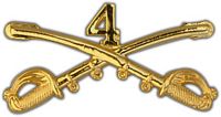 4TH CAVALRY CROSSED SABERS HAT PIN - HATNPATCH