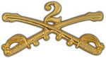 2ND CAVALRY CROSSED SABERS HAT PIN - HATNPATCH