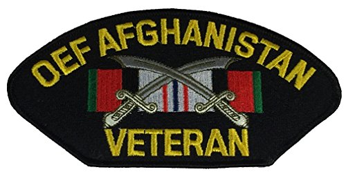 OEF AFGHANISTAN VETERAN W/ RIBBON AND CROSSED SCIMITAR PATCH - Multi ...