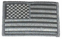 GREY GRAY AMERICAN US UNITED STATES FLAG PATCH HOOK AND LOOP BACKING - HATNPATCH