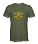 US Army 19D Cavalry Crossed Sabers T-Shirt (Gold Letters) V2 - HATNPATCH