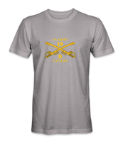US Army 19D Cavalry Crossed Sabers T-Shirt (Gold Letters) V2 - HATNPATCH