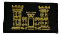 US ARMY ENGINEER CASTLE 2 PIECE PATCH HOOK AND LOOP BACKING ESSAYONS 12B - HATNPATCH