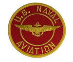 US NAVAL AVIATION W/ WINGS BADGE PATCH PILOT NAVIGATOR SCARLET GOLD USMC - HATNPATCH