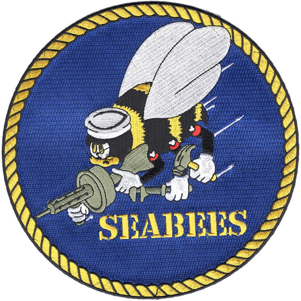 US Naval Seabee 7" Back Patch - HATNPATCH