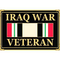 IRAQ WAR VETERAN WITH RIBBON OIF - Cast Belt Buckle - HATNPATCH