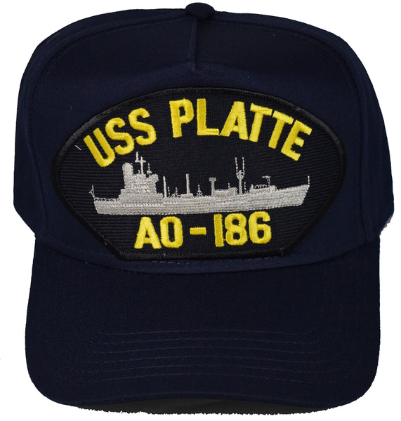 USS PLATTE AO-186 SHIP HAT - NAVY BLUE - HATNPATCH
