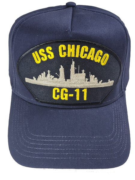 USS Chicago CG-11 Ship HAT - Navy Blue - Veteran Owned Business - HATNPATCH