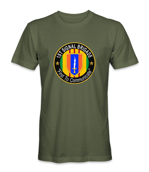 1st Signal Brigade 'First To Communicate' Vietnam Veteran T-Shirt - HATNPATCH