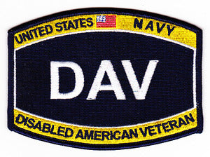 US Navy DAV Disabled American Veteran Patch - HATNPATCH