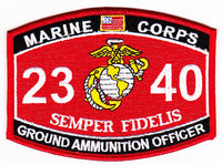 US Marine Corps 2340 Ground Ammunition Officer MOS Patch - HATNPATCH