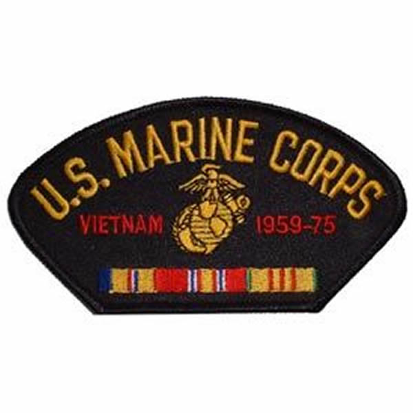 U.S. MARINE CORPS VIETNAM 1959-75 with Combat Action Ribbon and Eagle, Globe and Anchor PATCH - Color - Veteran Owned Business - HATNPATCH