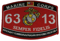 MARINE CORPS 6313 AIRCRAFT COM NAV RADAR SYSTEMS TECH EA-6 SEMPER FI MOS PATCH - HATNPATCH