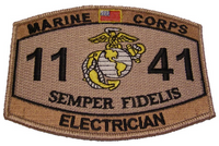 USMC MARINE CORPS 1141 ELECTRICIAN SEMPER FIDELIS MOS PATCH DESERT TAN - HATNPATCH