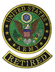 US ARMY RETIRED W/ OFFICIAL SEAL PATCH SOLDIER FOR LIFE HOOAH MILITARY SERVICE - HATNPATCH