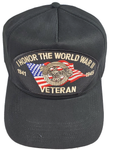 I Honor The World WAR II Veteran 1941-1945 HAT - Black - Veteran Owned Business - HATNPATCH