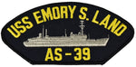 USS EMORY S. LAND AS-39 SHIP PATCH - GREAT COLOR - HATNPATCH