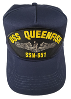USS Queenfish SSN-651 Ship HAT. Navy Blue. Veteran Family-Owned Business. - HATNPATCH