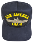 USS America LHA-6 Ship HAT - Navy Blue - Veteran Owned Business - HATNPATCH