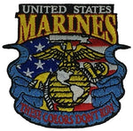 UNITED STATES MARINES THESE COLORS DON'T RUN W/ FLAG AND EGA CUTOUT PATCH - COLOR - Veteran Owned Business - HATNPATCH