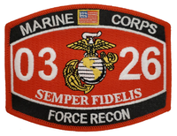 United States Marine Corps MOS 0326 FORCE RECON Patch - HATNPATCH