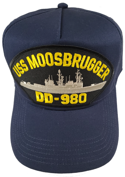 USS Moosbrugger DD-980 Ship HAT. Navy Blue. Veteran Family-Owned Business - HATNPATCH