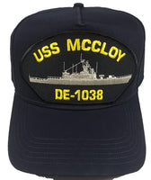 USS MCCLOY DE-1038 Ship HAT - Navy Blue - Veteran Owned Business - HATNPATCH