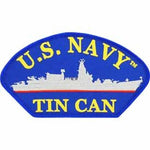 US NAVY TIN CAN Patch - Red/White/Blue/Gold - Veteran Owned Business - HATNPATCH