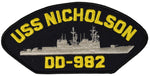 USS NICHOLSON DD-982 SHIP PATCH - GREAT COLOR - Veteran Owned Business - HATNPATCH