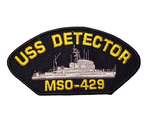 USS Detector MSO-429 Ship Patch - Great Color - Veteran Owned Business - HATNPATCH