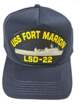 USS Fort Marion LSD-22 Ship HAT - Navy Blue - Veteran Owned Business - HATNPATCH