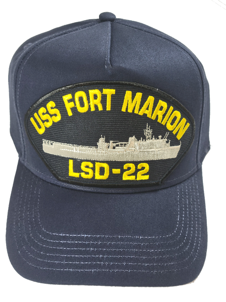 USS Fort Marion LSD-22 Ship HAT - Navy Blue - Veteran Owned Business - HATNPATCH