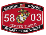 MARINE CORPS 5803 MILITARY POLICE OFFICER SEMPER FIDELIS MOS Patch - Vivid Colors - Veteran Owned Business. - HATNPATCH